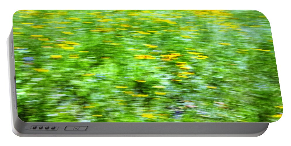 Impressionistic Portable Battery Charger featuring the photograph Wildflowers and Wind 2 by Skip Nall