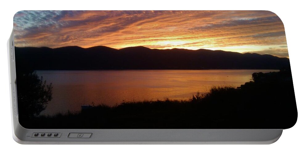 Viganj Portable Battery Charger featuring the photograph Winter sunset by De La Rosa Concert Photography
