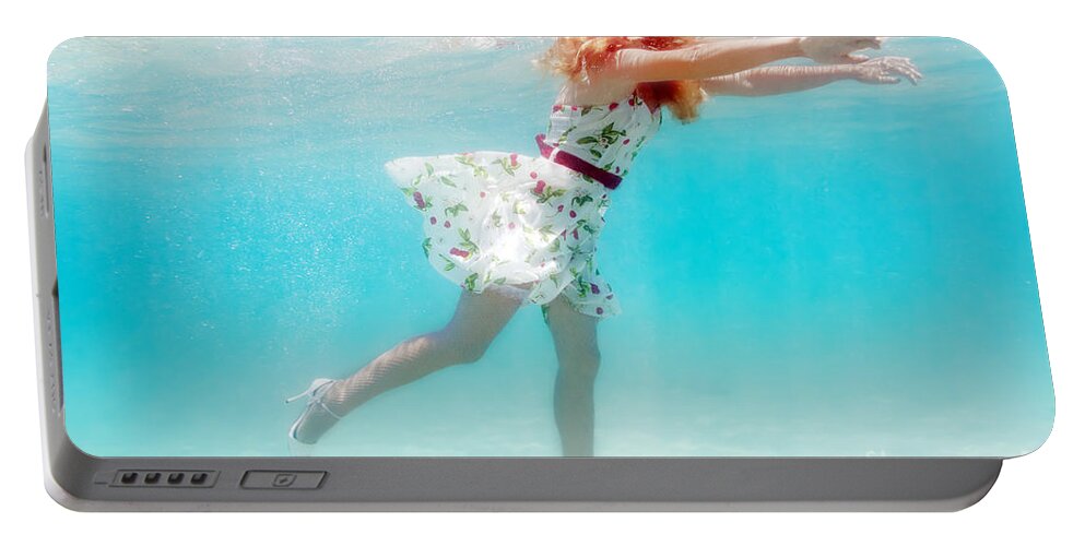Woman Portable Battery Charger featuring the photograph Woman underwater by MotHaiBaPhoto Prints