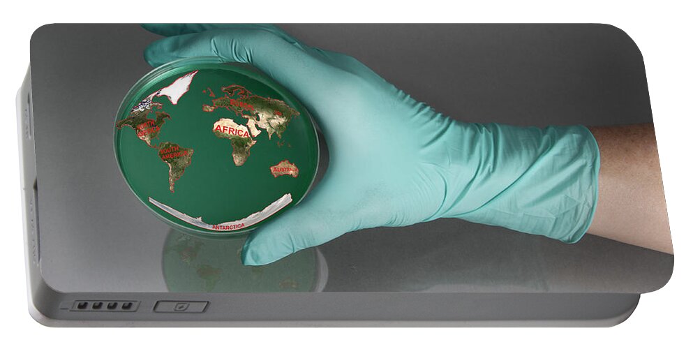 Agar Portable Battery Charger featuring the photograph World Inside A Petri Dish by Photo Researchers