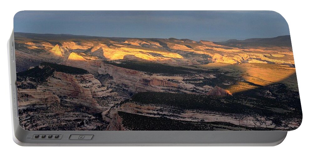 Yampa Bench Portable Battery Charger featuring the photograph Yampa Bench Sunset One by Joshua House