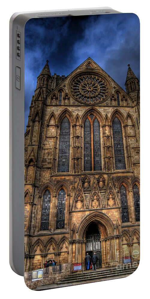 Yhun Suarez Portable Battery Charger featuring the photograph York Minster Cathdral South Transept by Yhun Suarez