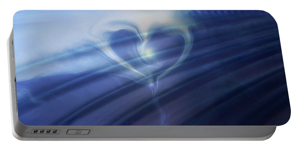 Heart Art Portable Battery Charger featuring the digital art Breeze by Linda Sannuti