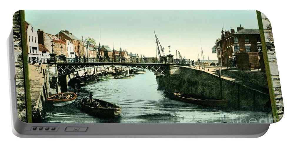  Portable Battery Charger featuring the photograph Bridge and Bore Bridgwater Somerset by Heidi De Leeuw