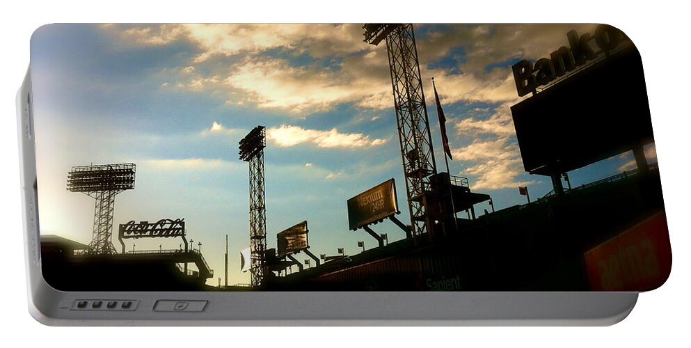 Fenway Park Collectibles Portable Battery Charger featuring the photograph Fenway Park Fenway Lights by Iconic Images Art Gallery David Pucciarelli