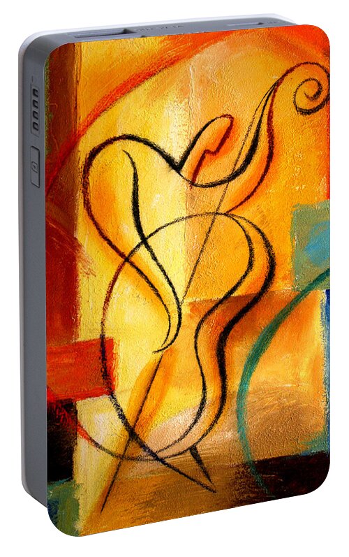 West Coast Jazz Portable Battery Charger featuring the painting Jazz Fusion by Leon Zernitsky