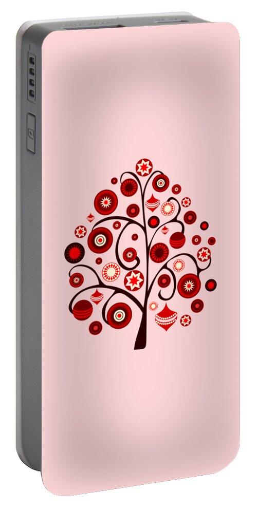 Interior Portable Battery Charger featuring the digital art Red Ornaments by Anastasiya Malakhova