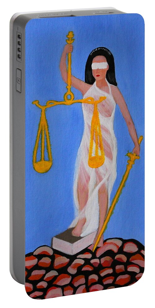  The Balance Portable Battery Charger featuring the painting The Balance by Lorna Maza