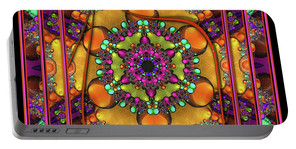 Mandala Portable Battery Charger featuring the digital art 001 - Mandala by Mimulux Patricia No