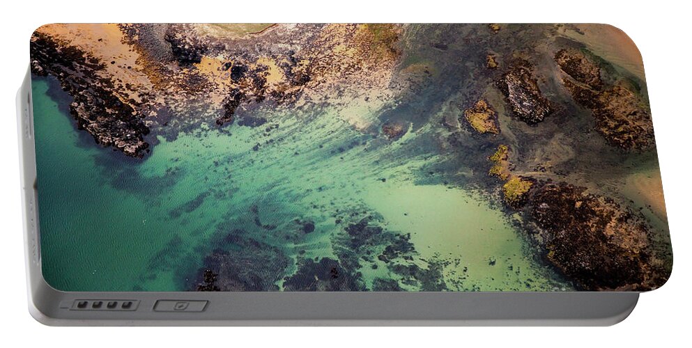 Abstract Photography Portable Battery Charger featuring the photograph Aerial photo iceland #1 by Gunnar Orn Arnason