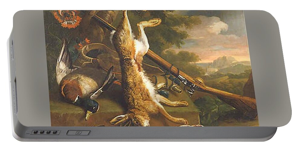 After Portable Battery Charger featuring the digital art After The Hunt #1 by Frederick Holiday