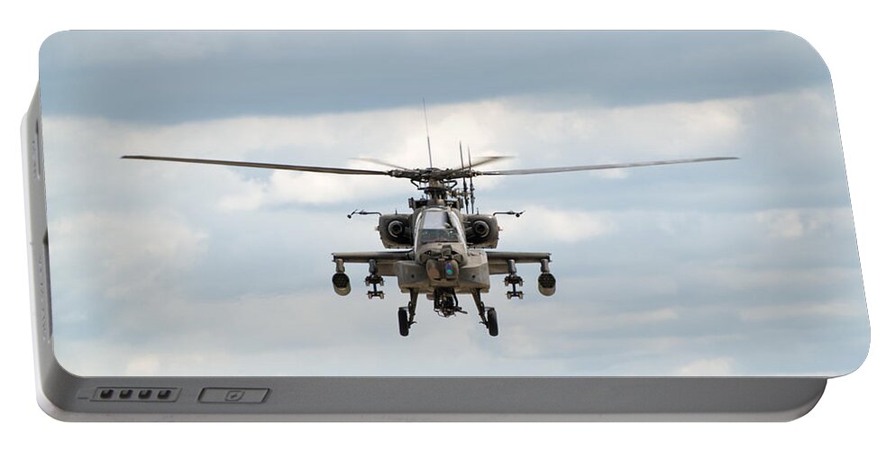 Helicopter Portable Battery Charger featuring the photograph AH-64 Apache #1 by Sebastian Musial