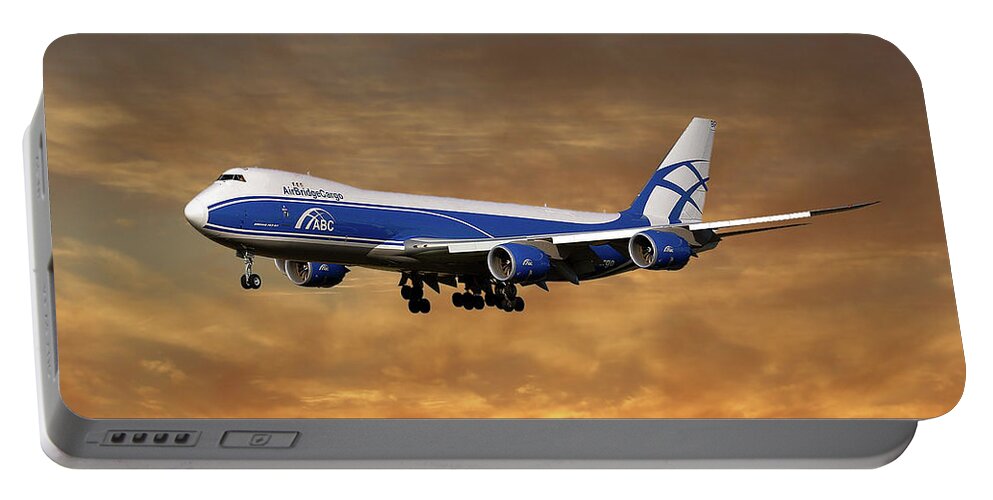 Air Bridge Cargo Portable Battery Charger featuring the photograph Air Bridge Cargo Boeing 747-8F #1 by Smart Aviation