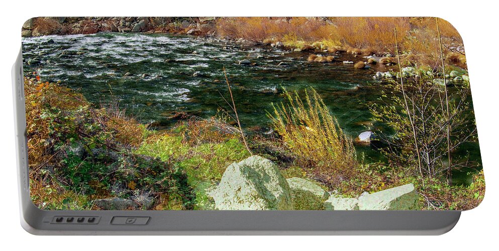 Stream Portable Battery Charger featuring the digital art Along The Stream #1 by Richard Baron