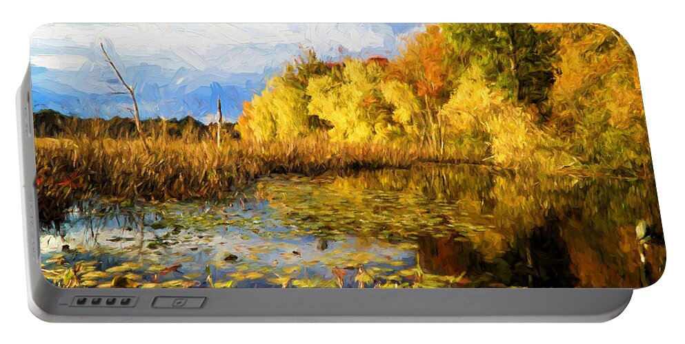 Autumn Portable Battery Charger featuring the painting Autumn colors #1 by Lilia S