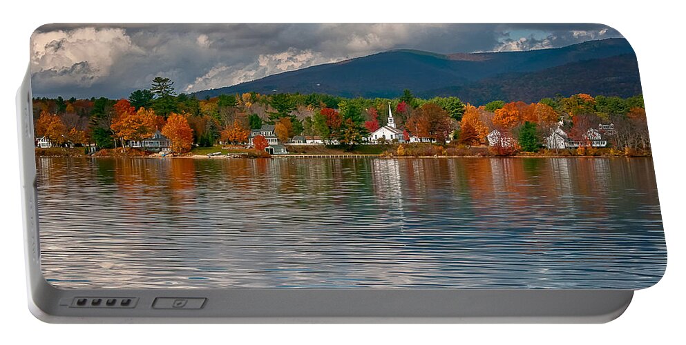 New England Portable Battery Charger featuring the photograph Autumn in Melvin Village by Brenda Jacobs