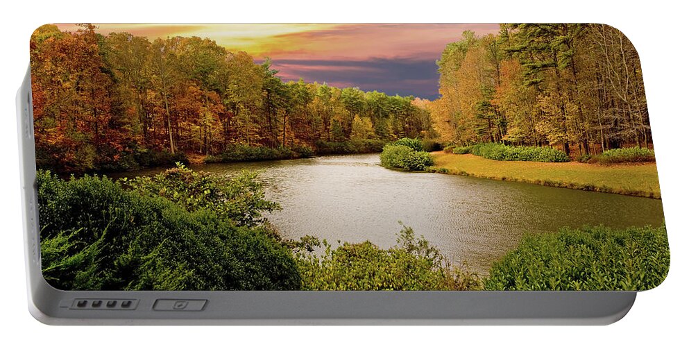 Autumn Portable Battery Charger featuring the photograph Autumn Lake #1 by Darryl Brooks