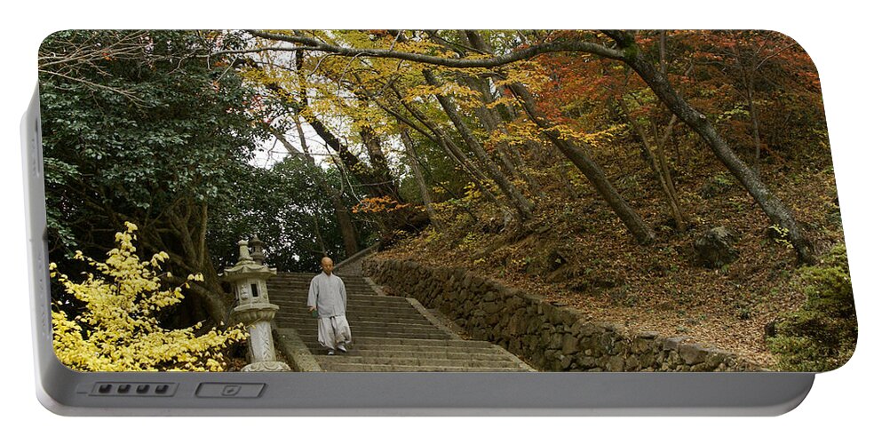 Asia Portable Battery Charger featuring the photograph Autumn Stairway #1 by Michele Burgess