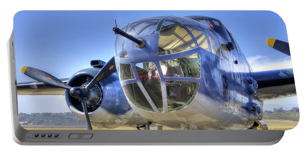 B-25 Portable Battery Charger featuring the photograph B-25 Bomber #4 by Joe Palermo