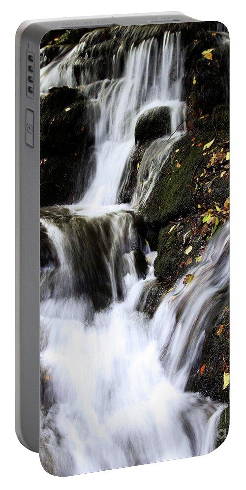 Badger Portable Battery Charger featuring the photograph Badger Dingle fall by Stephen Melia