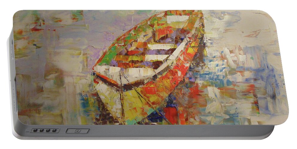 Frederic Payet Portable Battery Charger featuring the painting Barque #1 by Frederic Payet