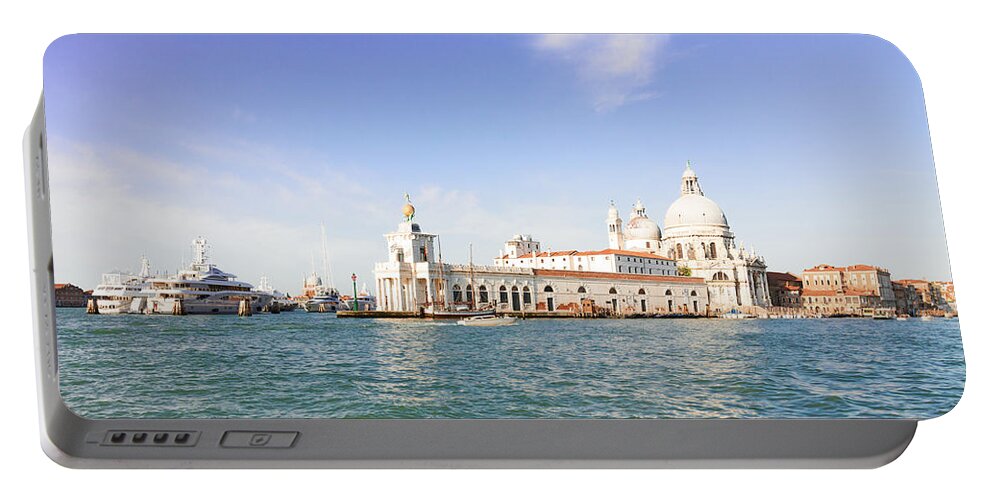 Venezia Portable Battery Charger featuring the photograph Basilica Santa Maria della Salute and Dogana by Anastasy Yarmolovich