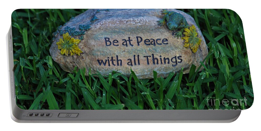 Inspirational Portable Battery Charger featuring the photograph 1- Be At Peace by Joseph Keane