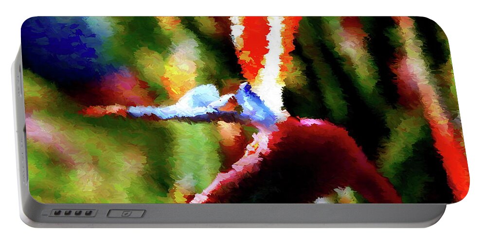 Bird Of Paradise Portable Battery Charger featuring the digital art Bird of Paradise Abstract #1 by Dana Roper