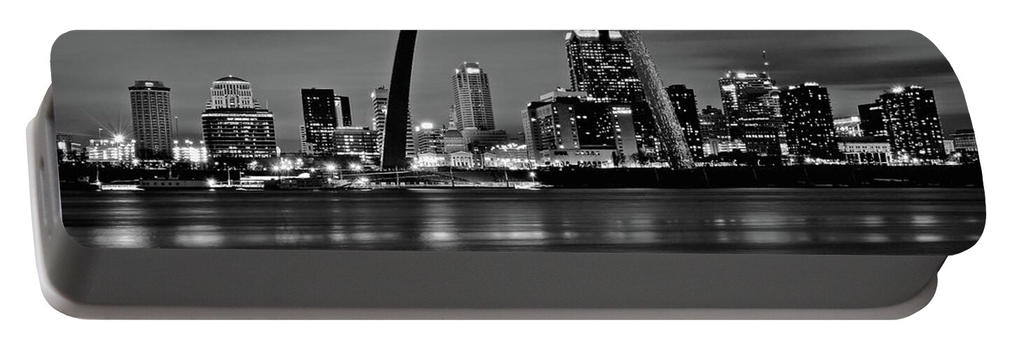 St Portable Battery Charger featuring the photograph Black Night in St Louis #2 by Frozen in Time Fine Art Photography