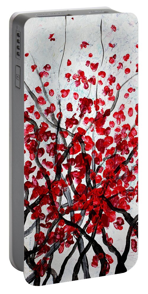 Petals Fall Softly Portable Battery Charger featuring the painting Blossoms #3 by Kume Bryant