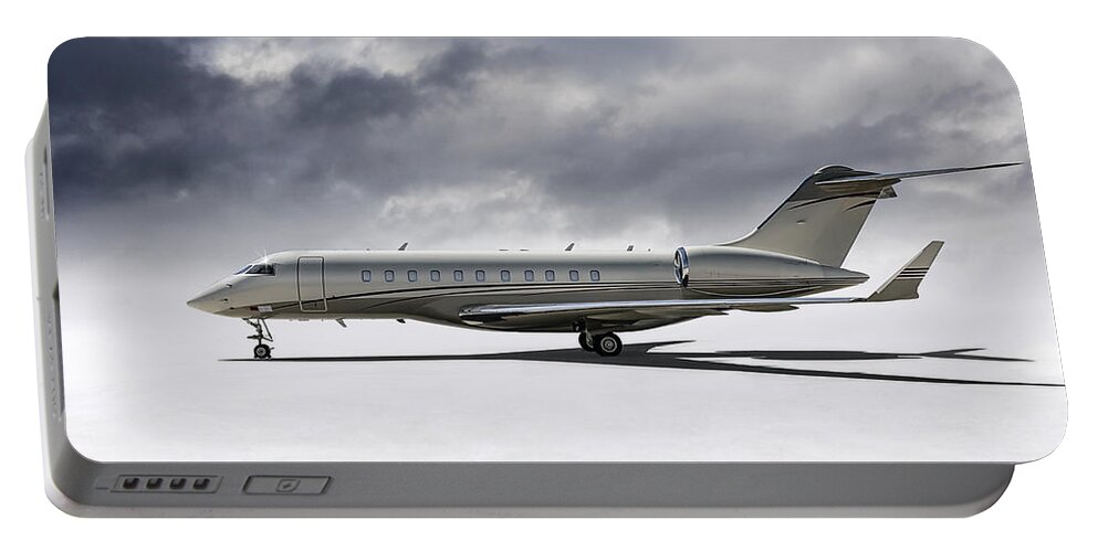 Big Bird Portable Battery Charger featuring the digital art Bombardier Global 5000 #2 by Douglas Pittman