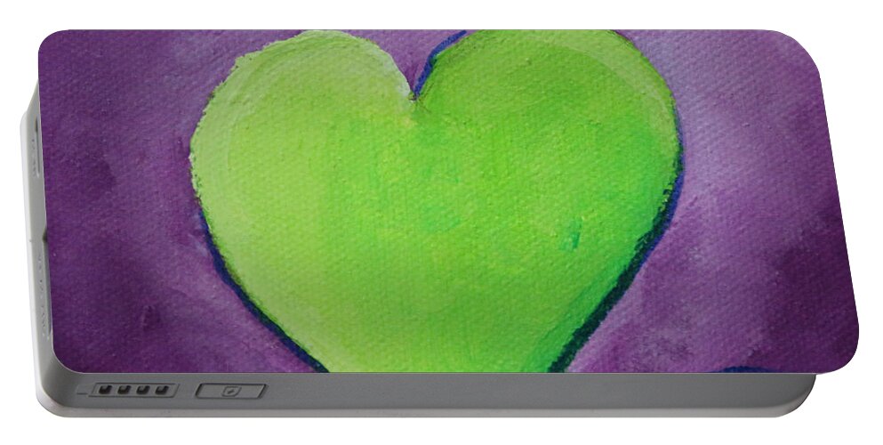 Heart Portable Battery Charger featuring the painting Bright Heart #1 by Susan Herber