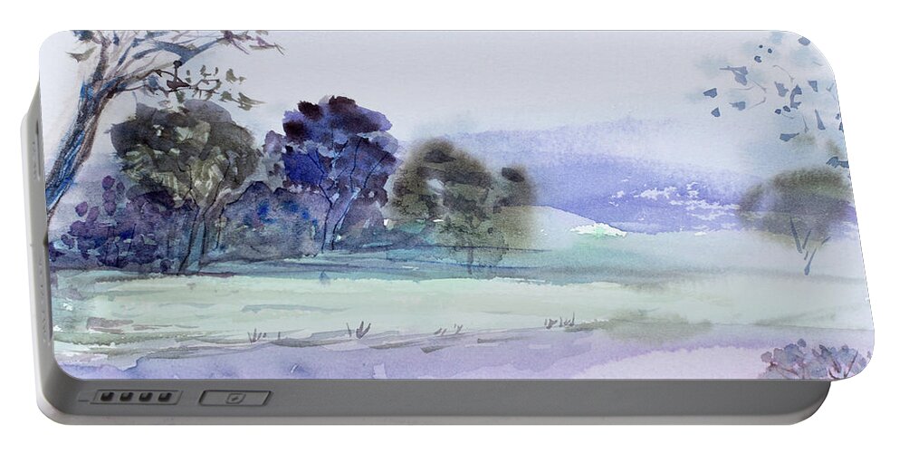 Australia Portable Battery Charger featuring the painting Bruny Island at dusk by Dorothy Darden