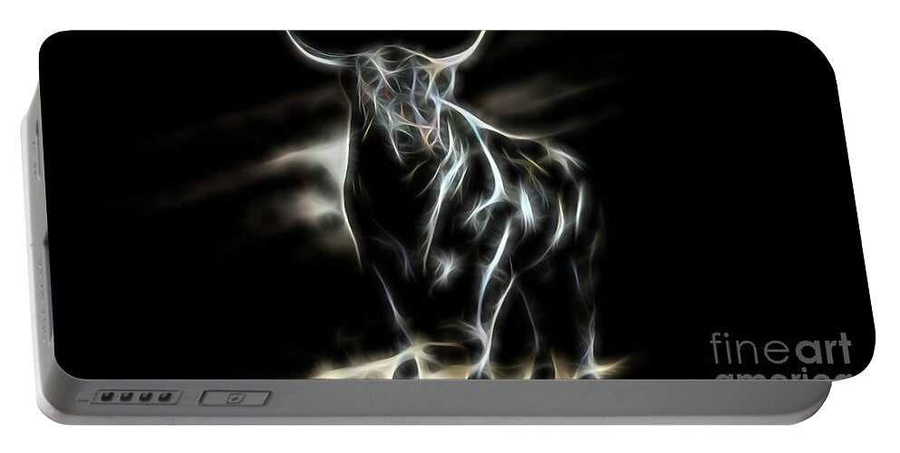 Bull Portable Battery Charger featuring the mixed media Bull Collection #1 by Marvin Blaine