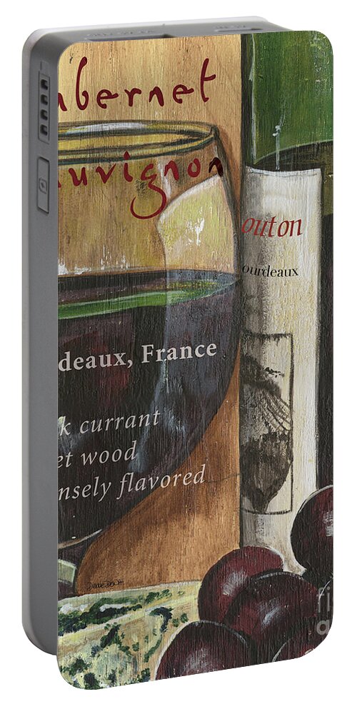 Wine Portable Battery Charger featuring the painting Cabernet Sauvignon by Debbie DeWitt