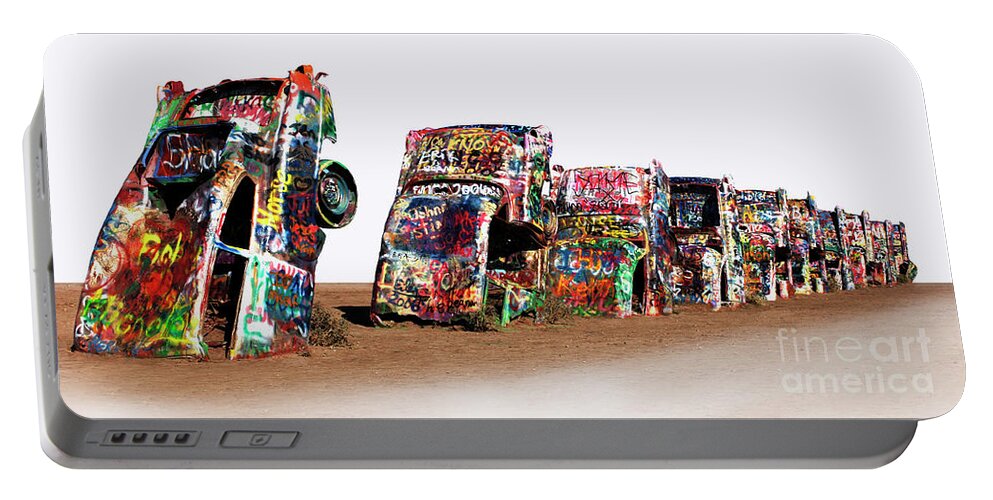Texas Portable Battery Charger featuring the photograph Cadillac Ranch 1 #2 by Bob Christopher
