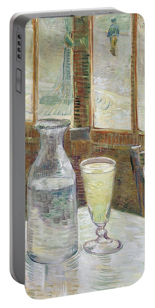 Vincent Van Gogh Portable Battery Charger featuring the painting Cafe Table with Absinthe by Vincent van Gogh