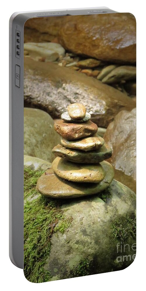 Cairn Portable Battery Charger featuring the photograph Cairn #1 by Anita Adams