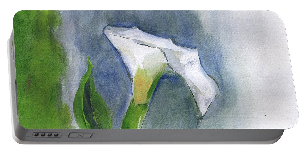 Calla Lily Portable Battery Charger featuring the painting Calla Lily #1 by Frank Bright