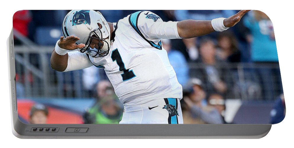 Cam Newton Portable Battery Charger featuring the digital art Cam Newton #1 by Maye Loeser