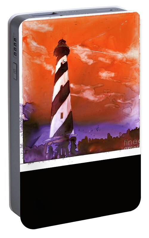 Lighthouse Portable Battery Charger featuring the painting Cape Hatteras Lighthouse #4 by Ryan Fox