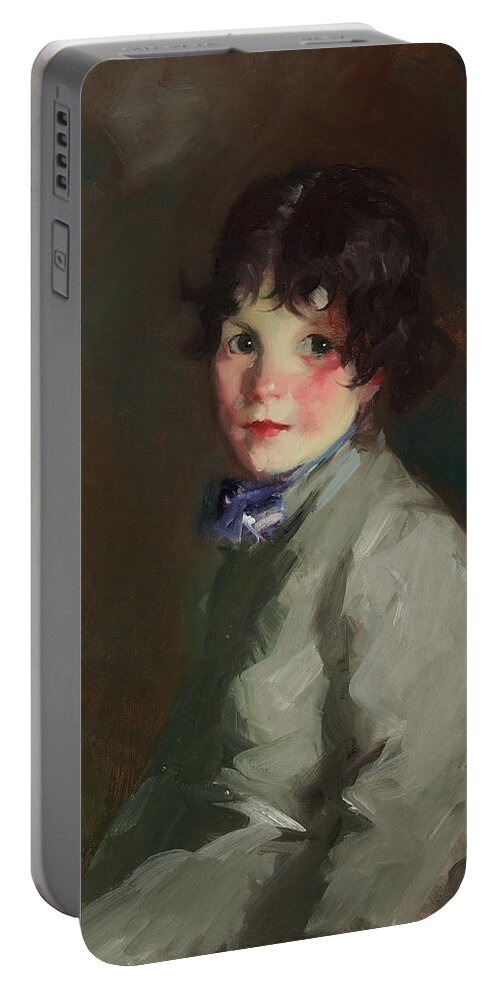 Robert Henri Portable Battery Charger featuring the painting Catharine #1 by Robert Henri