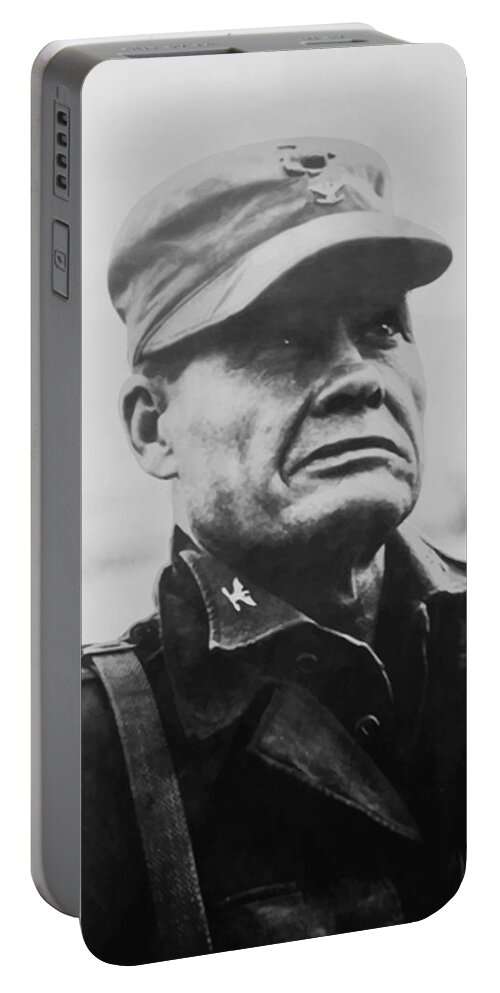 Chesty Puller Portable Battery Charger featuring the painting Chesty Puller by War Is Hell Store
