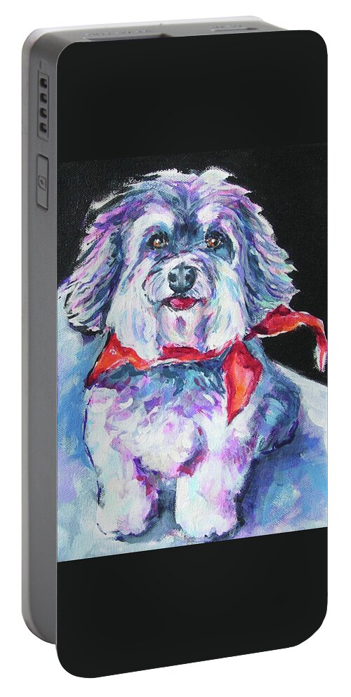  Portable Battery Charger featuring the painting Chico #1 by Judy Rogan