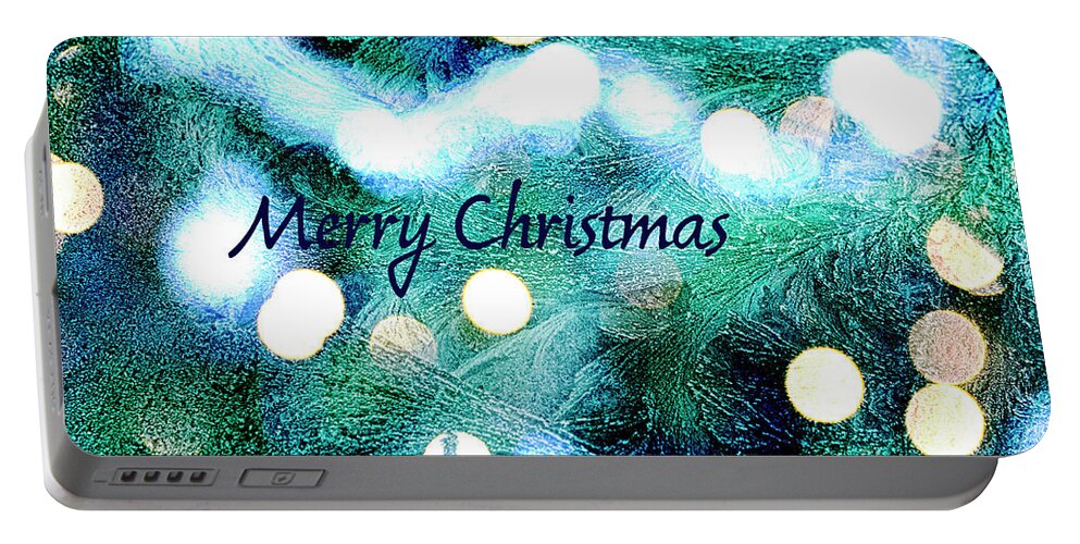 Abstract Portable Battery Charger featuring the digital art Christmas background by Patricia Hofmeester
