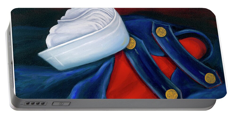 Nurse Portable Battery Charger featuring the painting Columbia University School of Nursing by Marlyn Boyd