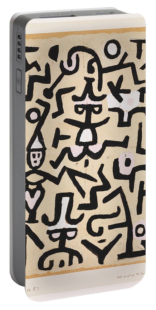 Paul Klee Comedians' Handbill Portable Battery Charger featuring the painting Comedians' Handbill #1 by Paul Klee