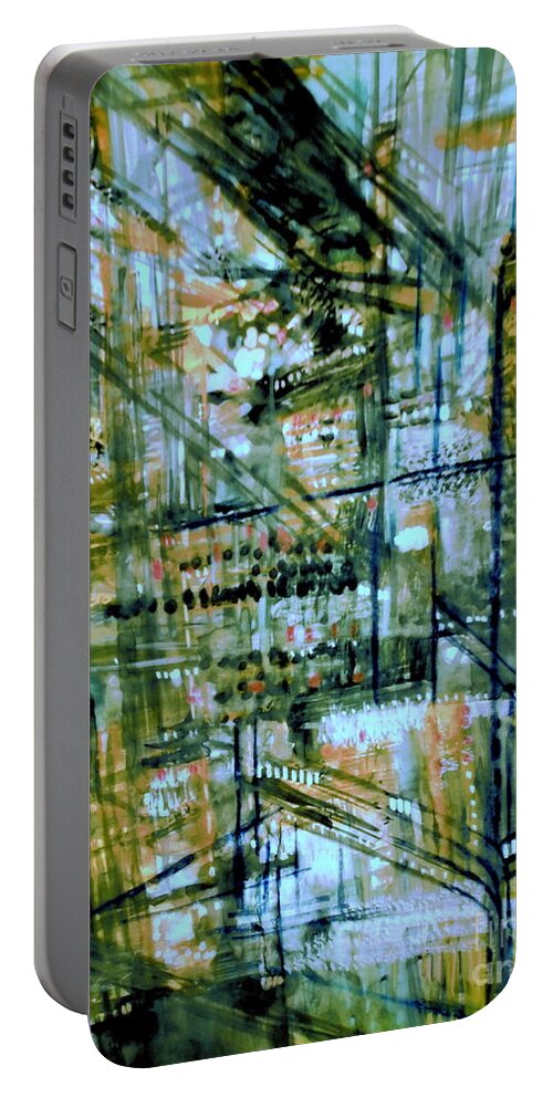 Digital Art Portable Battery Charger featuring the digital art Construction #2 by Nancy Kane Chapman