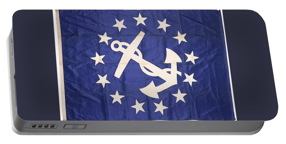 Flags From J.p. Morgan's Steam Yacht(s) Corsair 3 Portable Battery Charger featuring the painting Corsair by MotionAge Designs