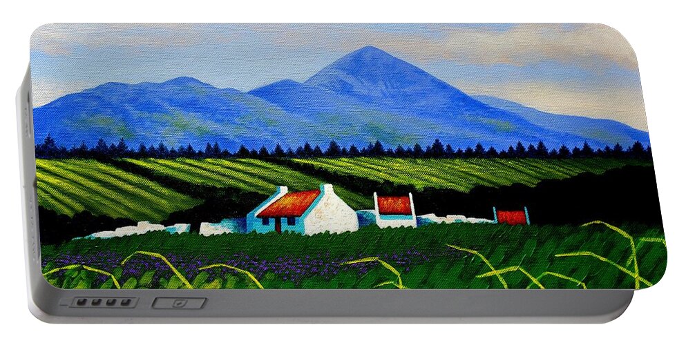 Acrylic Portable Battery Charger featuring the painting Croagh Patrick County Mayo #2 by John Nolan